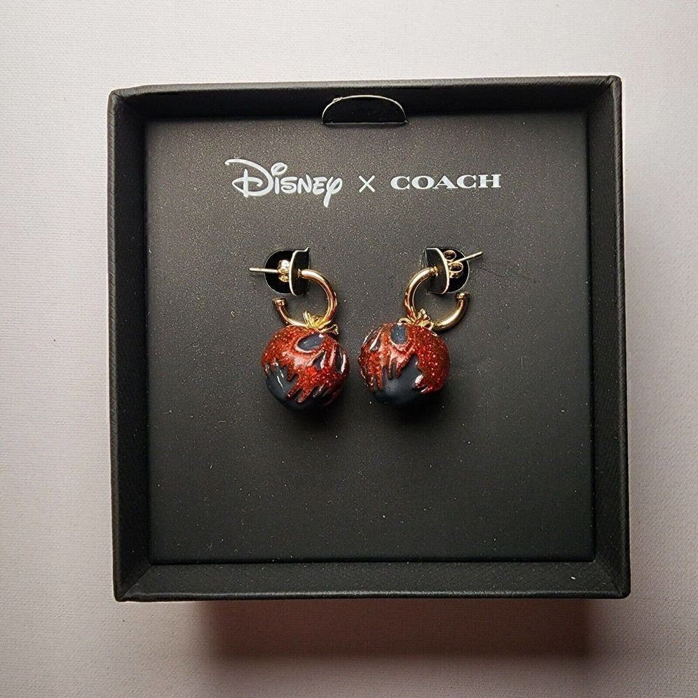 NWT COACH x DISNEY CD812 Villain Poison Apple Earrings CD812 Evil Queen